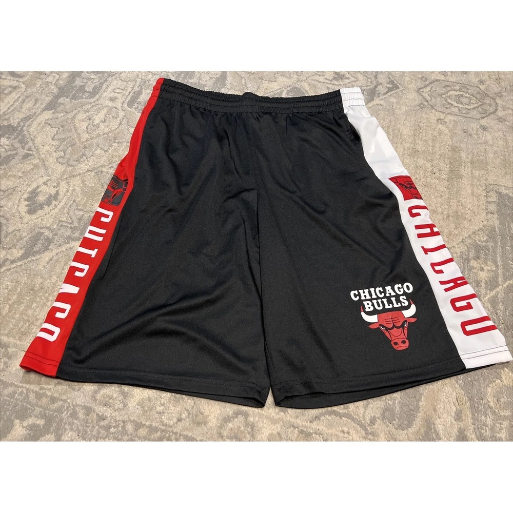 Chicago Bulls UNK NBA Basketball Shorts Black/Red Men's Sz XL Xlarge